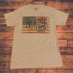 Realtree Camo Brand Hunting Logo Shirt Real Tree Mossy Oak American Flag